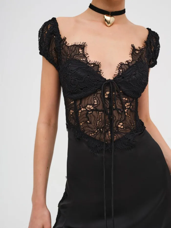 Women Casey Maxi Dress Black For Love and Lemons Dresses