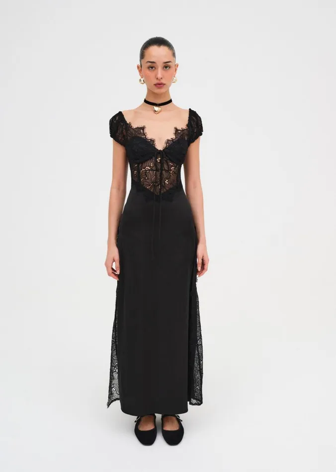 Women Casey Maxi Dress Black For Love and Lemons Dresses