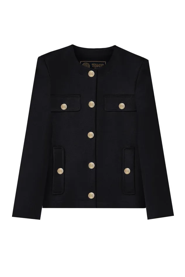 Women Chelsea Jacket Black Twill Holland Cooper Tailoring Women Chelsea Jacket Black Twill Holland Cooper Tailoring