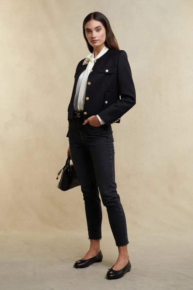 Women Chelsea Jacket Black Twill Holland Cooper Tailoring Women Chelsea Jacket Black Twill Holland Cooper Tailoring