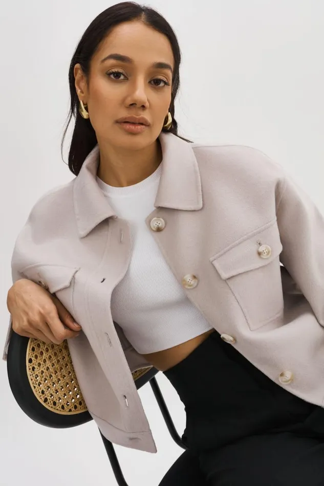 Women CHRISTINE Wool Jacket Feather Grey LAMARQUE Wool Women CHRISTINE Wool Jacket Feather Grey LAMARQUE Wool