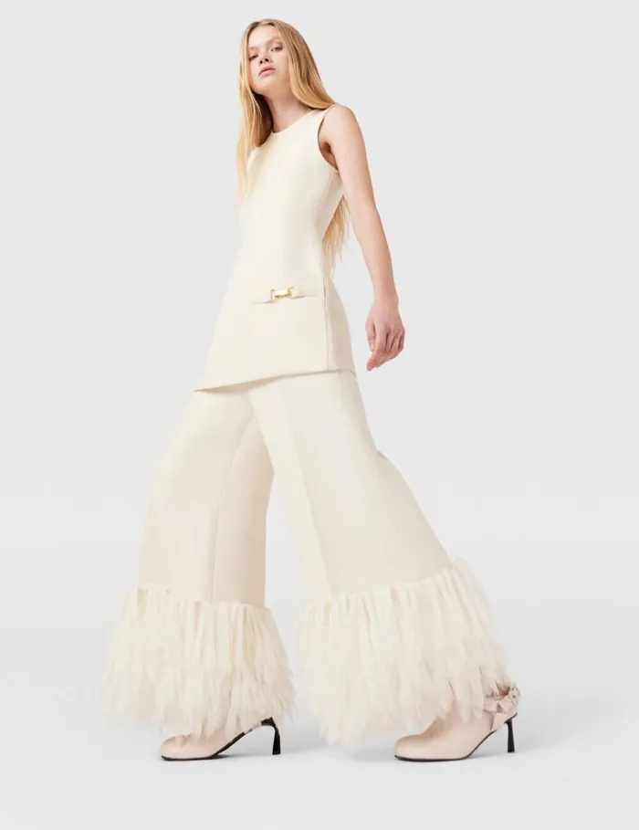 Women ClaspEmbellished Sleeveless Mini Dress Cream White Stella McCartney Dresses Women ClaspEmbellished Sleeveless Mini Dress Cream White Stella McCartney Dresses