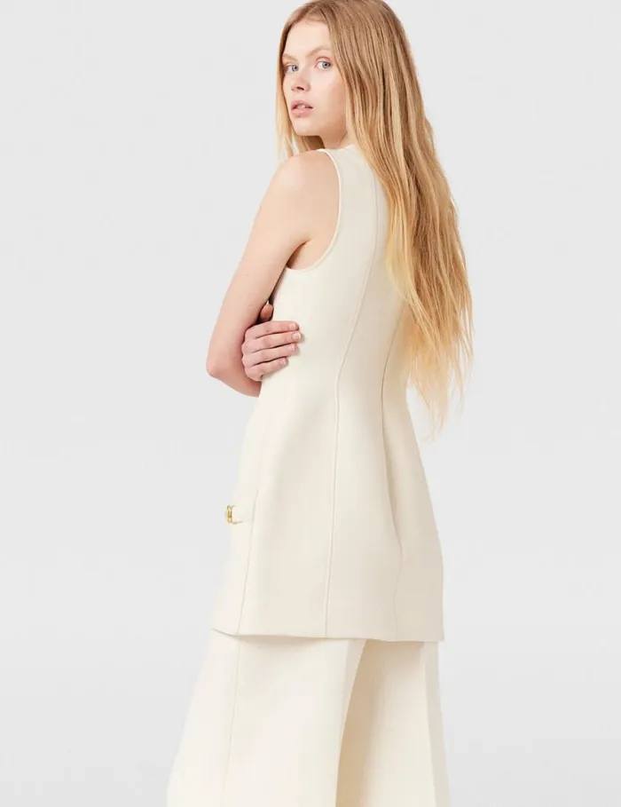 Women ClaspEmbellished Sleeveless Mini Dress Cream White Stella McCartney Dresses Women ClaspEmbellished Sleeveless Mini Dress Cream White Stella McCartney Dresses