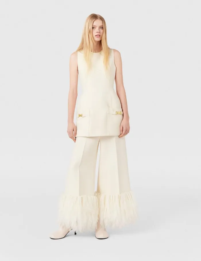 Women ClaspEmbellished Sleeveless Mini Dress Cream White Stella McCartney Dresses Women ClaspEmbellished Sleeveless Mini Dress Cream White Stella McCartney Dresses