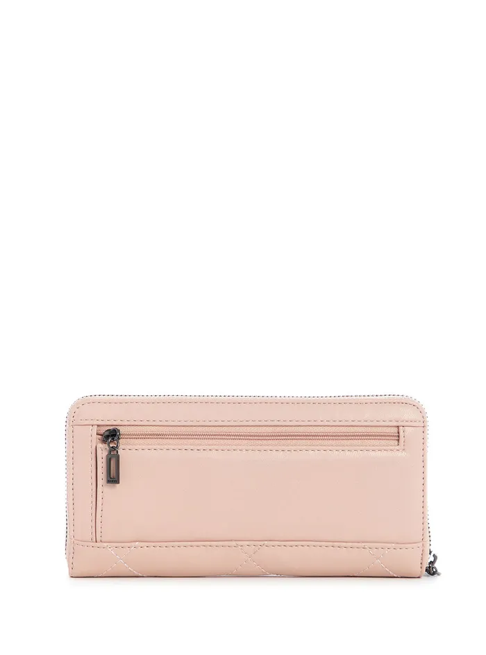 Women Clutches GUESS Blush Pink Quilted Khatia Large Wallet
