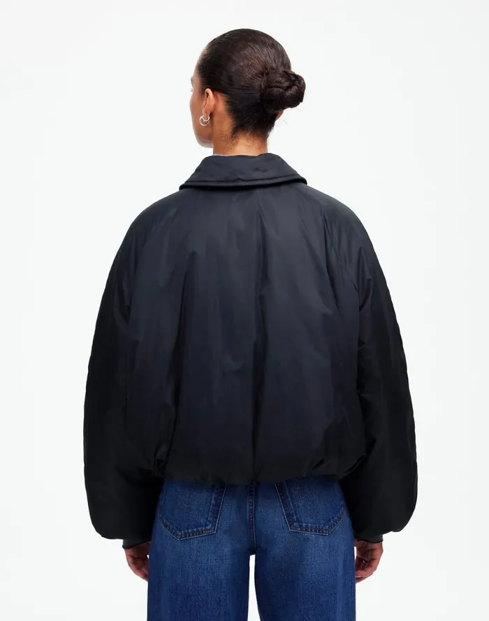 Women Coats Jackets Madewell Bomber Puffer Jacket Mills Black
