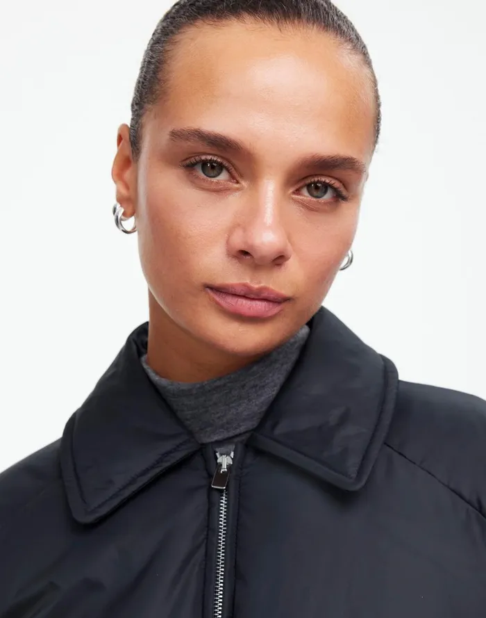 Women Coats Jackets Madewell Bomber Puffer Jacket Mills Black