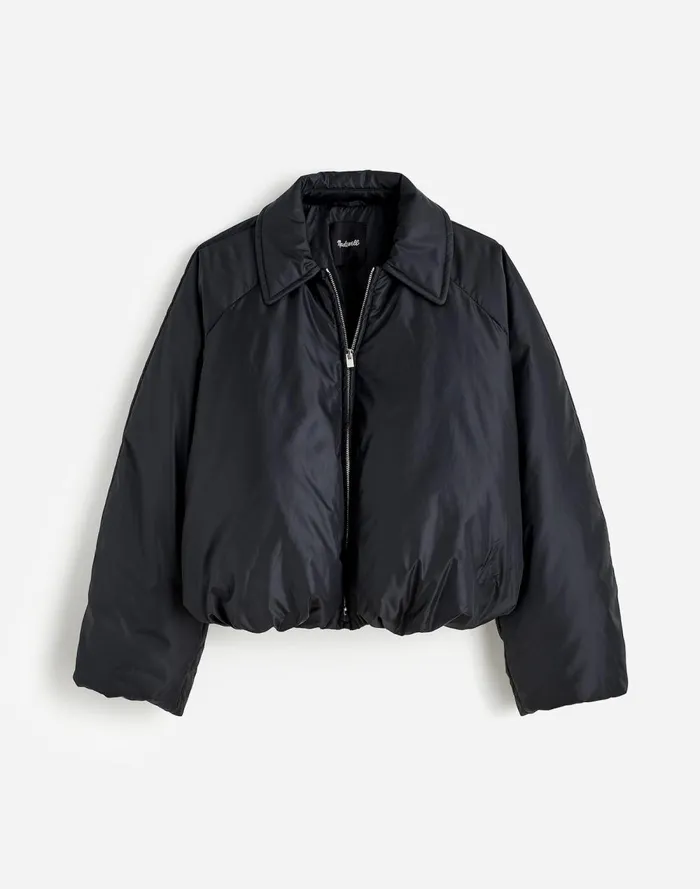 Women Coats Jackets Madewell Bomber Puffer Jacket Mills Black
