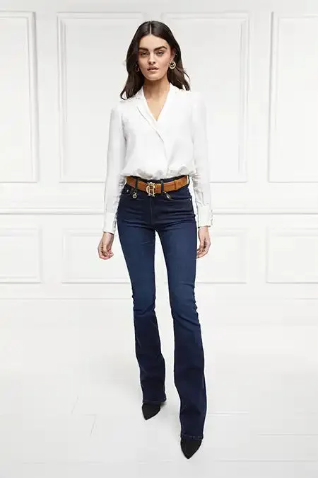 Women Cupro Shirt Bodysuit White Holland Cooper Shirts and Blouses