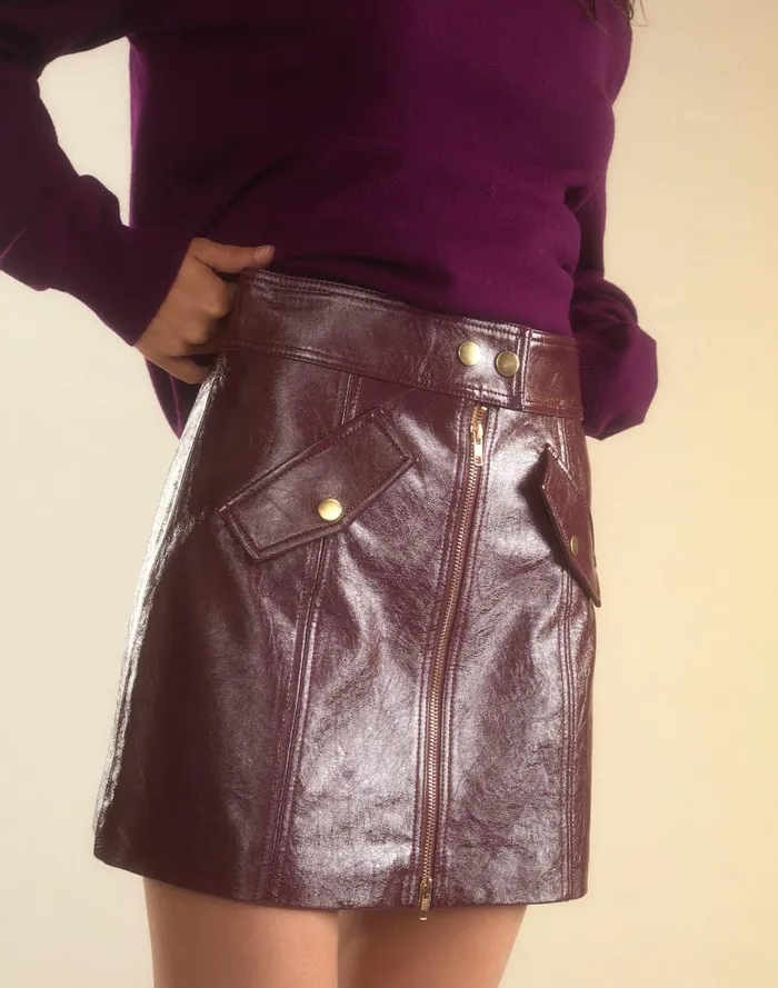 Women Cynthia Rowley Bottoms Harper Vegan Leather Skirt Oxbld Women Cynthia Rowley Bottoms Harper Vegan Leather Skirt Oxbld