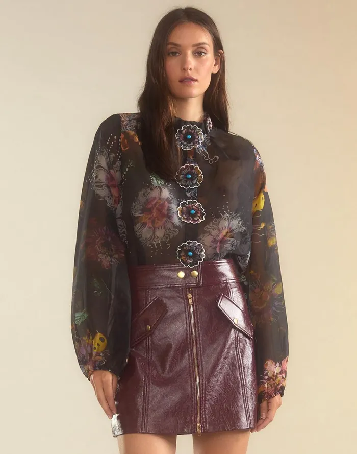 Women Cynthia Rowley Bottoms Harper Vegan Leather Skirt Oxbld Women Cynthia Rowley Bottoms Harper Vegan Leather Skirt Oxbld
