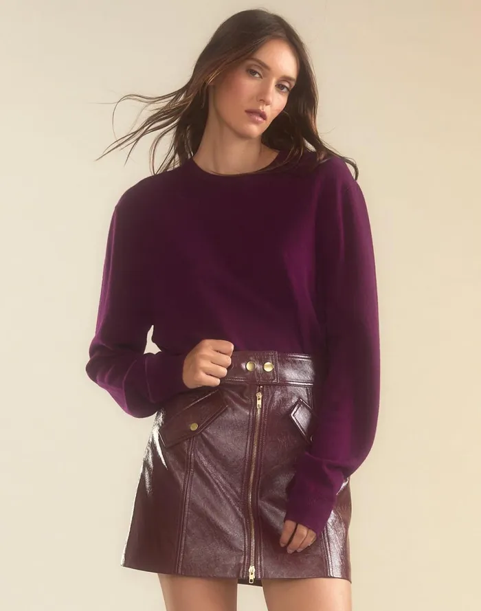 Women Cynthia Rowley Bottoms Harper Vegan Leather Skirt Oxbld Women Cynthia Rowley Bottoms Harper Vegan Leather Skirt Oxbld