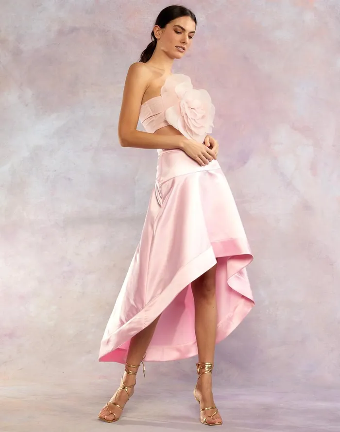 Women Cynthia Rowley Bottoms Livia Satin Skirt Pink