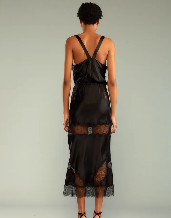 Women Cynthia Rowley Bottoms Lya Silk Skirt Black