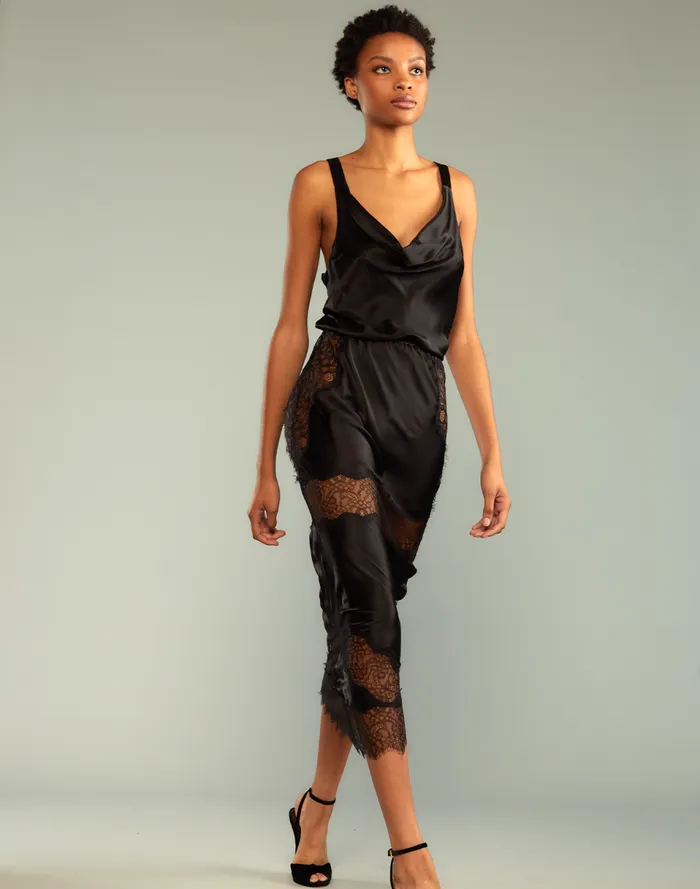 Women Cynthia Rowley Bottoms Lya Silk Skirt Black