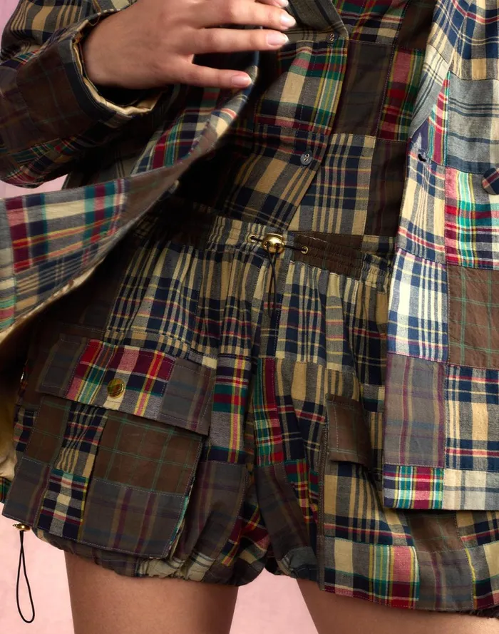 Women Cynthia Rowley Bottoms Madrid Madras Cargo Shorts Plaid