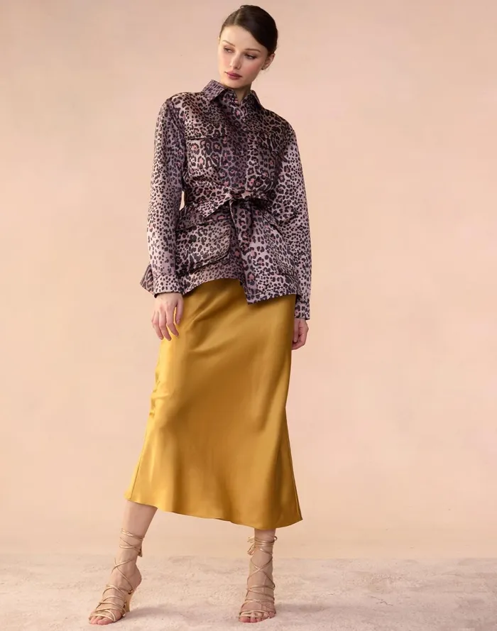 Women Cynthia Rowley Bottoms Sienna Silk Skirt Gldylw