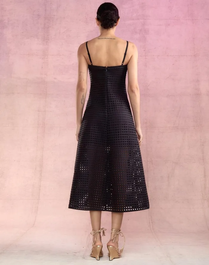 Women Cynthia Rowley Dresses Birdcage Midi Dress Black
