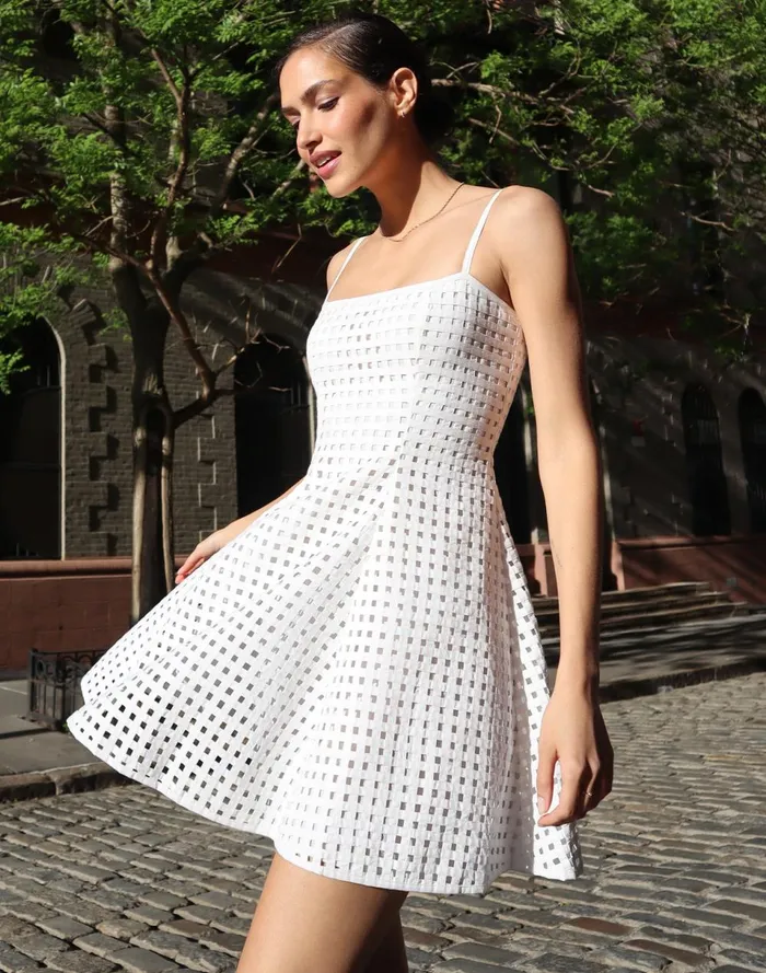Women Cynthia Rowley Dresses Birdcage Mini Dress White Women Cynthia Rowley Dresses Birdcage Mini Dress White
