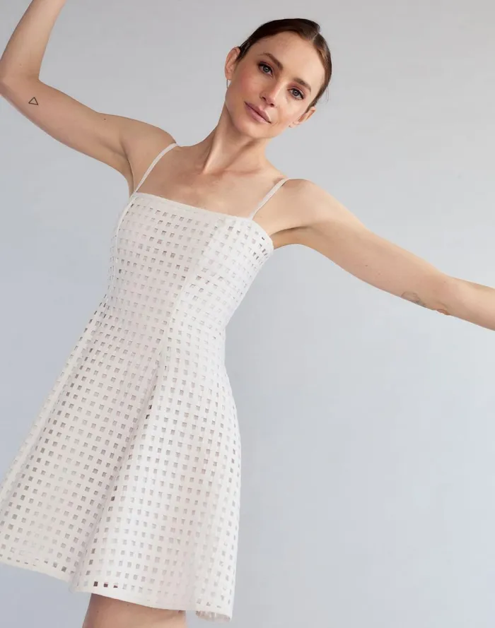 Women Cynthia Rowley Dresses Birdcage Mini Dress White Women Cynthia Rowley Dresses Birdcage Mini Dress White