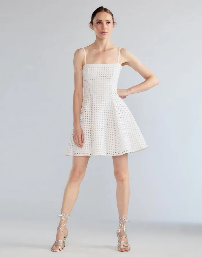 Women Cynthia Rowley Dresses Birdcage Mini Dress White Women Cynthia Rowley Dresses Birdcage Mini Dress White