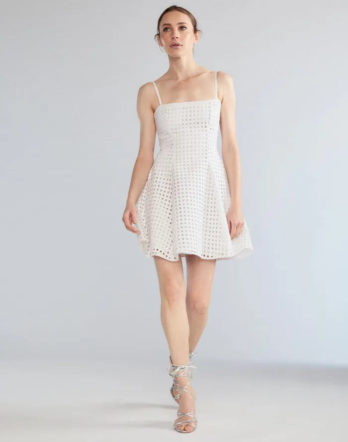 Women Cynthia Rowley Dresses Birdcage Mini Dress White Women Cynthia Rowley Dresses Birdcage Mini Dress White