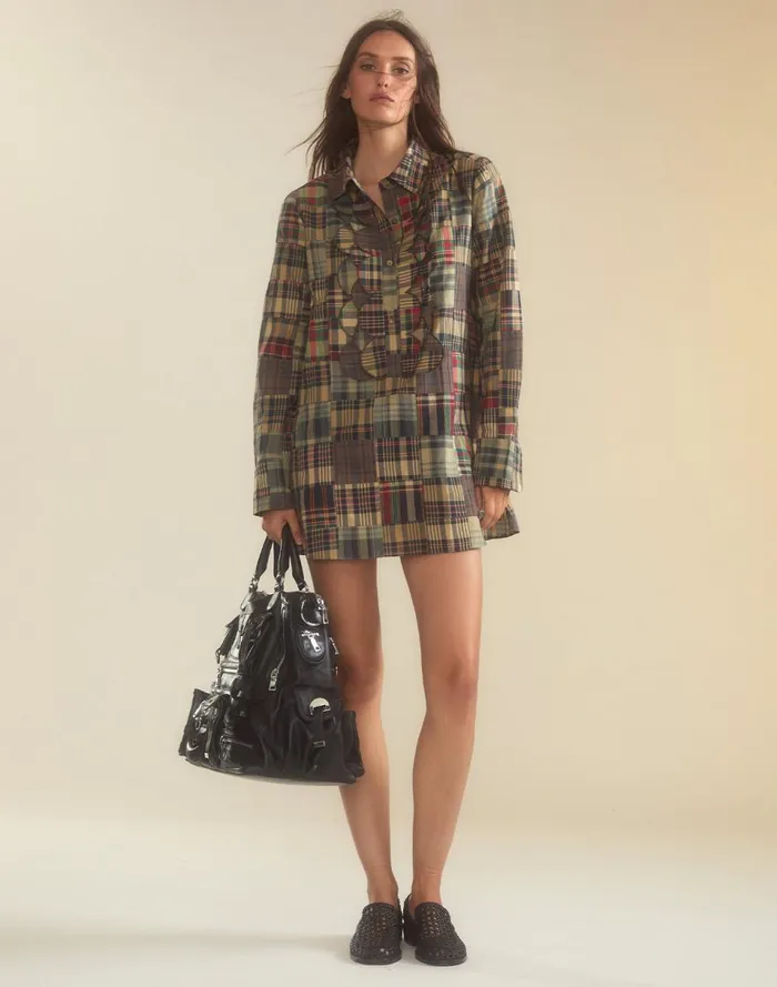 Women Cynthia Rowley Dresses Madrid Madras Tuxedo Dress Plaid Women Cynthia Rowley Dresses Madrid Madras Tuxedo Dress Plaid