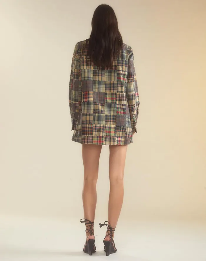 Women Cynthia Rowley Dresses Madrid Madras Tuxedo Dress Plaid Women Cynthia Rowley Dresses Madrid Madras Tuxedo Dress Plaid