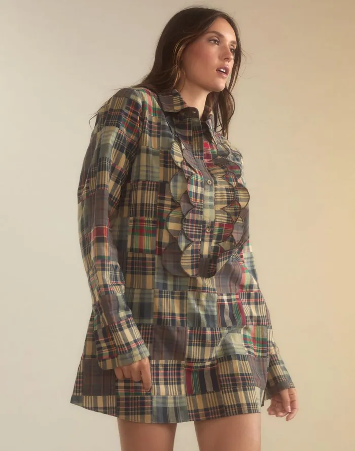 Women Cynthia Rowley Dresses Madrid Madras Tuxedo Dress Plaid Women Cynthia Rowley Dresses Madrid Madras Tuxedo Dress Plaid