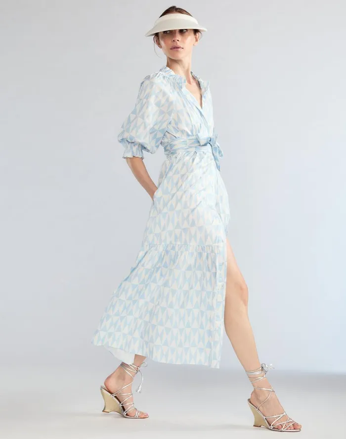 Women Cynthia Rowley Dresses Montauk Cotton Dress Bluwht Women Cynthia Rowley Dresses Montauk Cotton Dress Bluwht