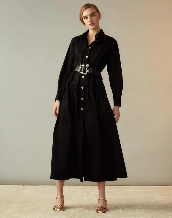 Women Cynthia Rowley Dresses Perennial Shirt Dress Black