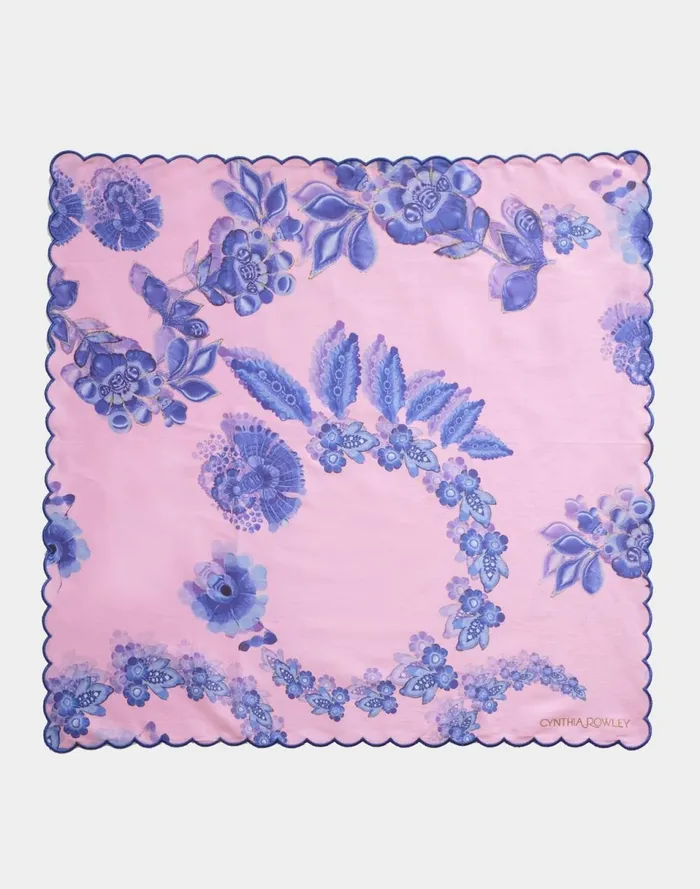 Women Cynthia Rowley Home Scallop Embroidered Edge Dinner Napkin Pink
