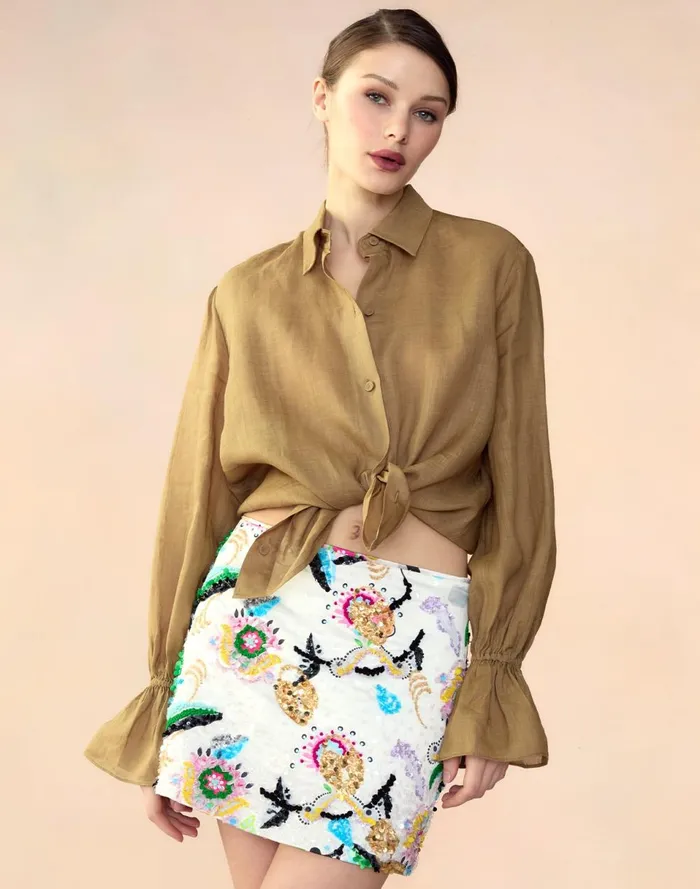 Women Cynthia Rowley Tops Baleira Blouse Gldylw