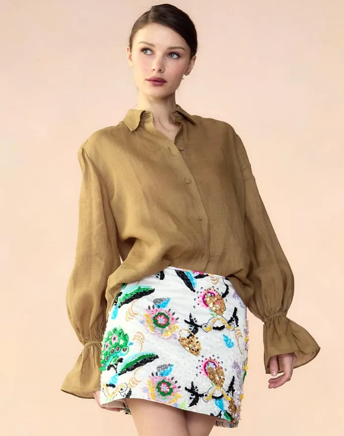 Women Cynthia Rowley Tops Baleira Blouse Gldylw