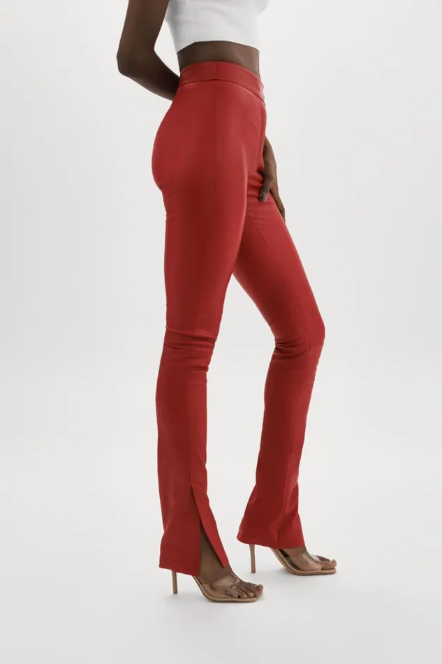 Women DAWN Stretch Leather Pants Ruby Red LAMARQUE Pants and Shorts