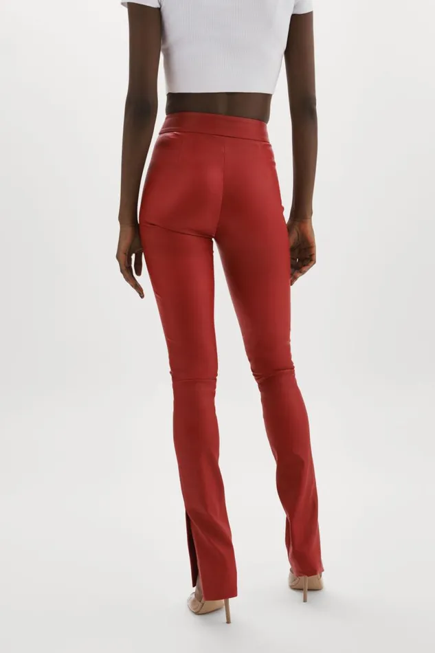 Women DAWN Stretch Leather Pants Ruby Red LAMARQUE Pants and Shorts