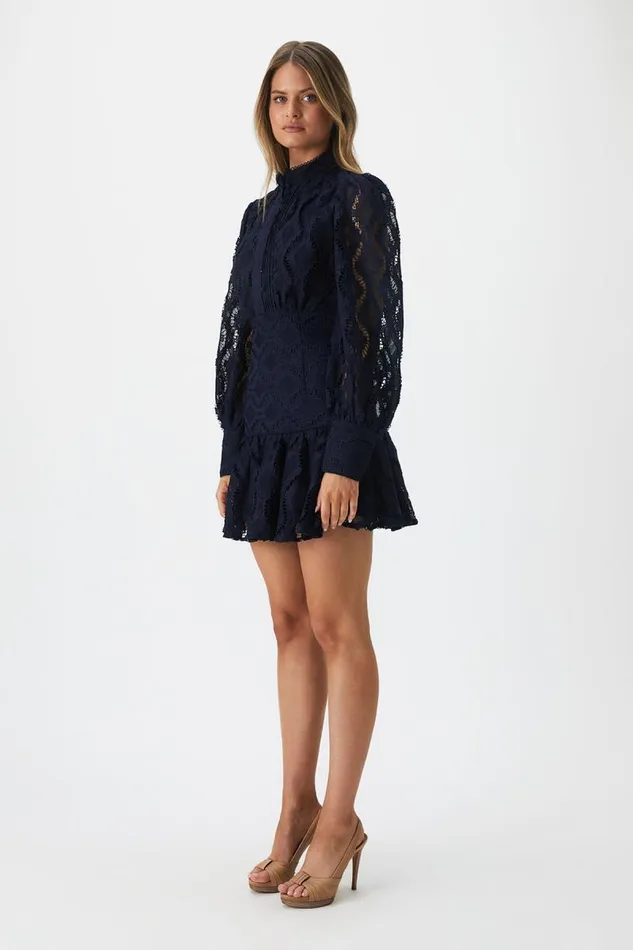 Women Day To Night Dresses Bardot Remy Lace Dress In Navy Navy Women Day To Night Dresses Bardot Remy Lace Dress In Navy Navy