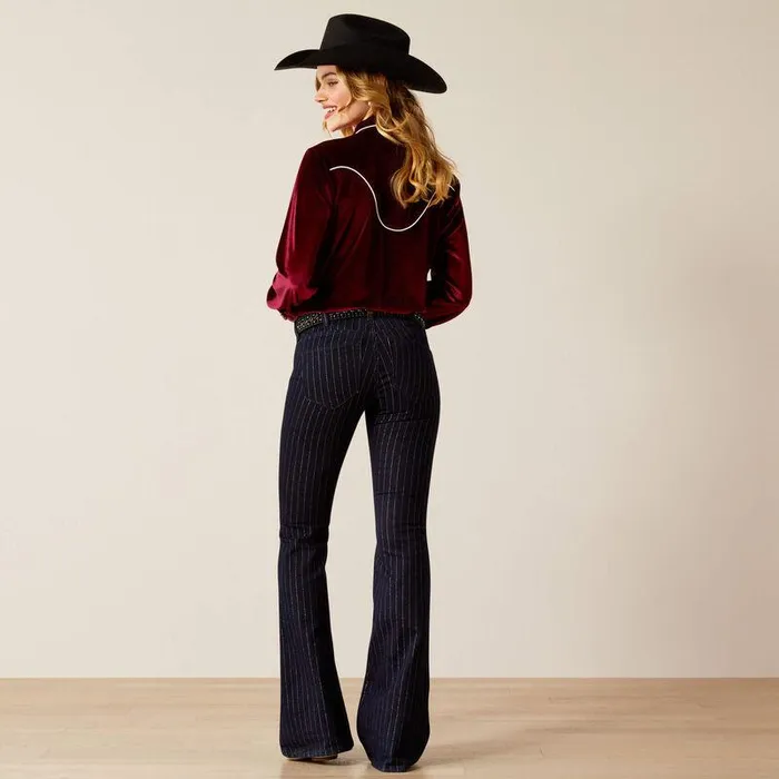 Women Denim Ariat Perfect Rise Jasmine Flare Jeans Silver Stripe Rinse Women Denim Ariat Perfect Rise Jasmine Flare Jeans Silver Stripe Rinse
