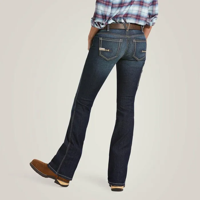 Women Denim Ariat Rebar MR DuraStretch Riveter Boot Cut Jean Hallow