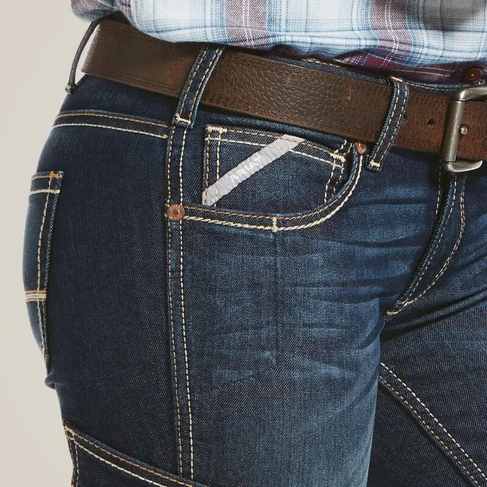 Women Denim Ariat Rebar MR DuraStretch Riveter Boot Cut Jean Hallow