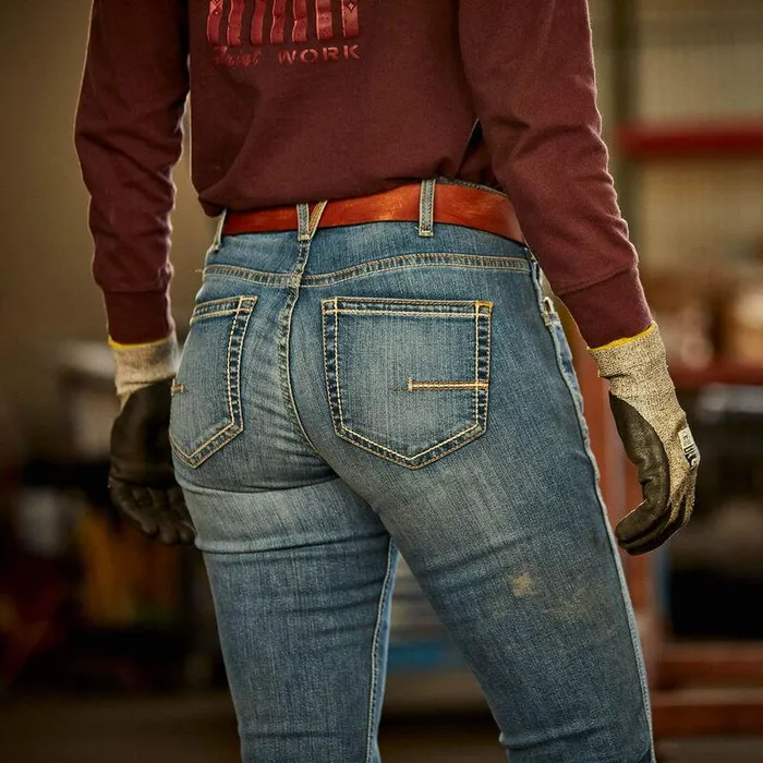 Women Denim Ariat Rebar Riveter Boot Cut Jean Malibu Women Denim Ariat Rebar Riveter Boot Cut Jean Malibu