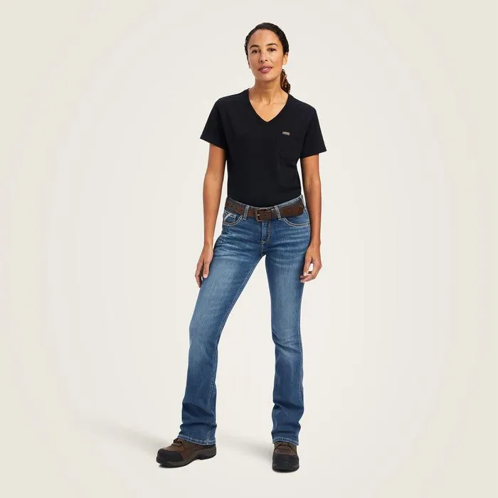 Women Denim Ariat Rebar Riveter Boot Cut Jean Malibu Women Denim Ariat Rebar Riveter Boot Cut Jean Malibu
