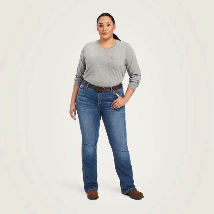 Women Denim Ariat Rebar Riveter Boot Cut Jean Malibu Women Denim Ariat Rebar Riveter Boot Cut Jean Malibu