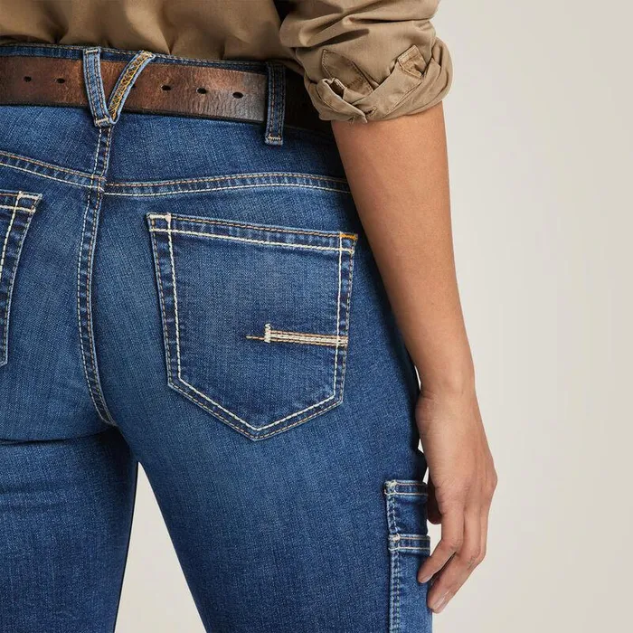 Women Denim Ariat Rebar Work Flex Perfect Rise Riveter Boot Cut Jean Pilar