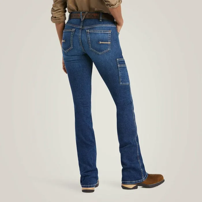 Women Denim Ariat Rebar Work Flex Perfect Rise Riveter Boot Cut Jean Pilar