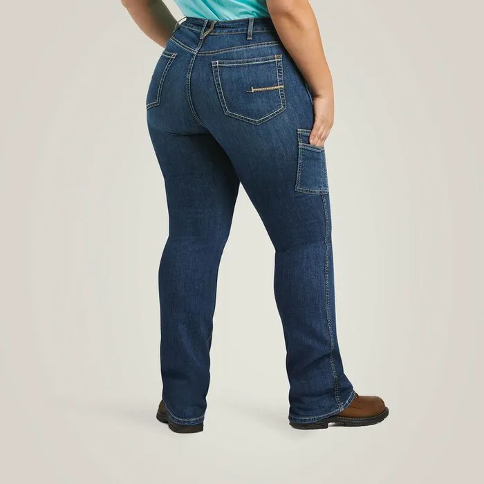 Women Denim Ariat Rebar Work Flex Perfect Rise Riveter Boot Cut Jean Pilar