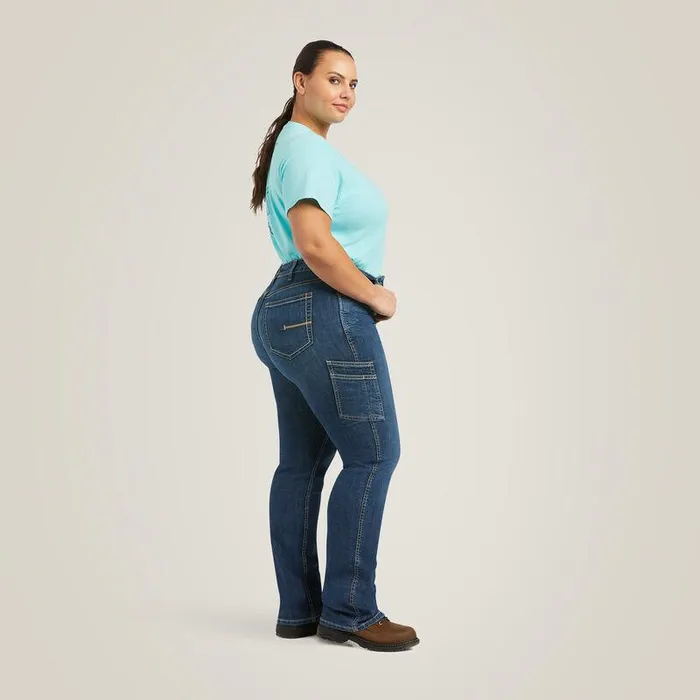 Women Denim Ariat Rebar Work Flex Perfect Rise Riveter Boot Cut Jean Pilar