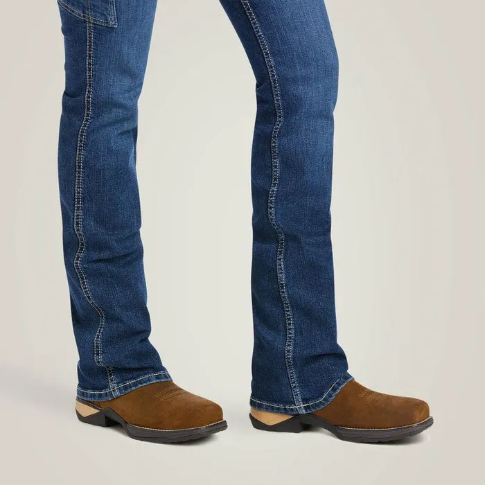 Women Denim Ariat Rebar Work Flex Perfect Rise Riveter Boot Cut Jean Pilar
