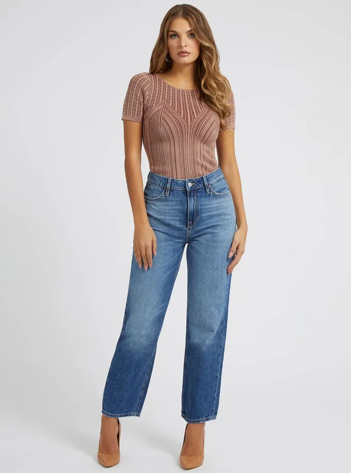 Women Denim GUESS Eco Highrise Hollywood Relaxed Denim Jeans In The Challenge