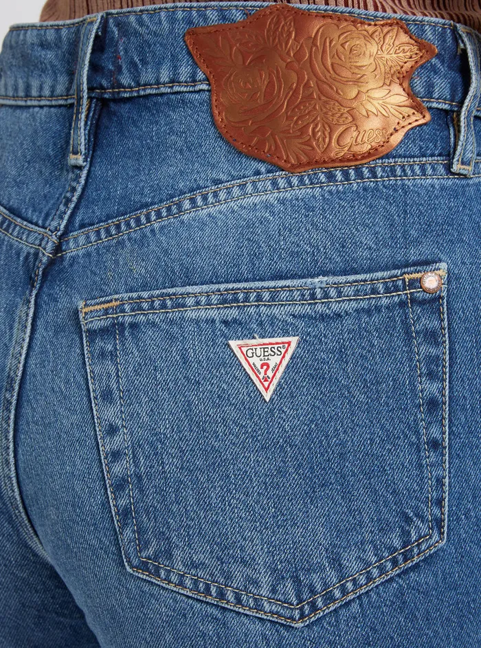 Women Denim GUESS Eco Highrise Hollywood Relaxed Denim Jeans In The Challenge